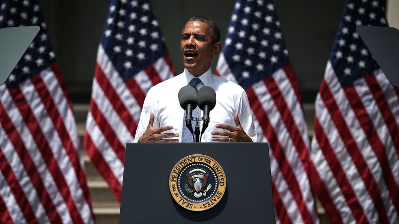 Barack Obama said there was no time for a 'meeting of the flat earth society' in tackling climate change