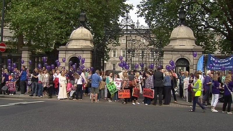 A protest over SNA resources took place outside the Dáil