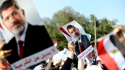 Supporters of Mr Mursi gathered in Cairo