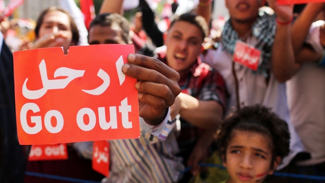 Egyptian protesters had gathered to demand Mr Mursi's resignation