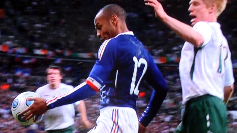 Thierry Henry ruining his chance of ever being awarded the freedom of Dublin