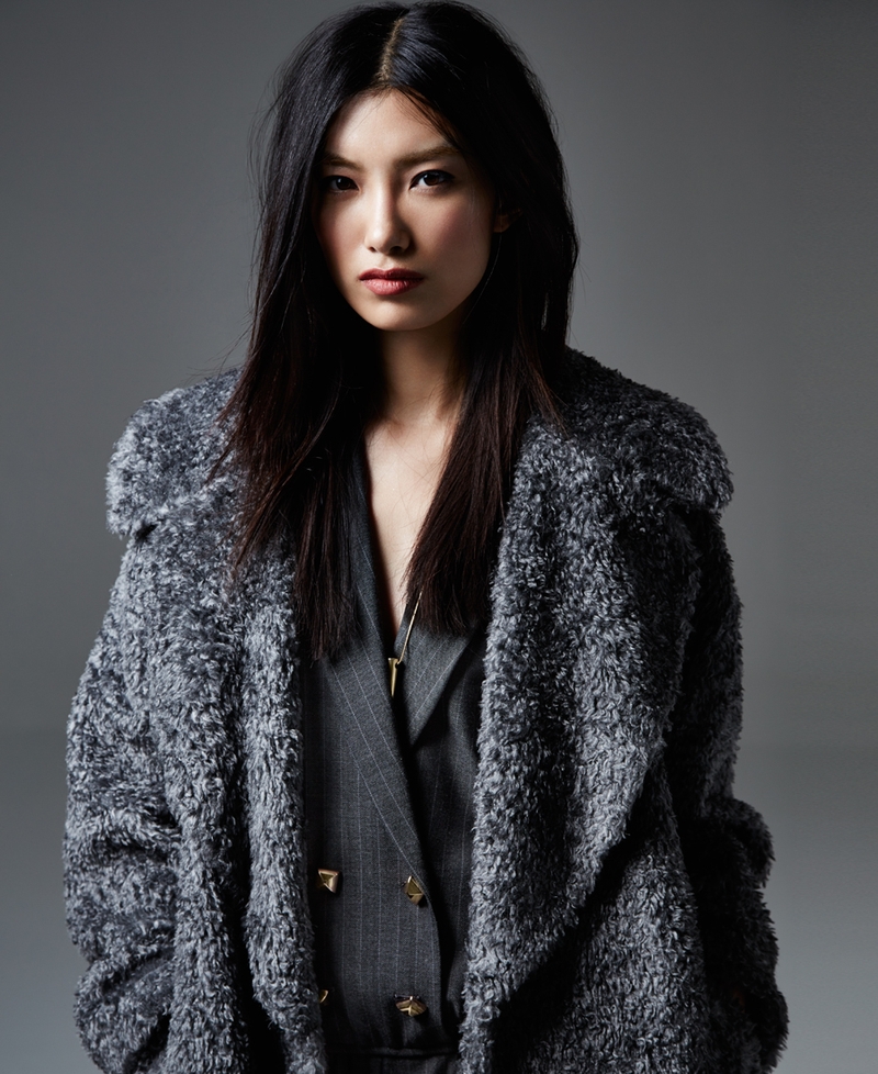 River Island grey furry coat €148 in stores w/c 25th Aug