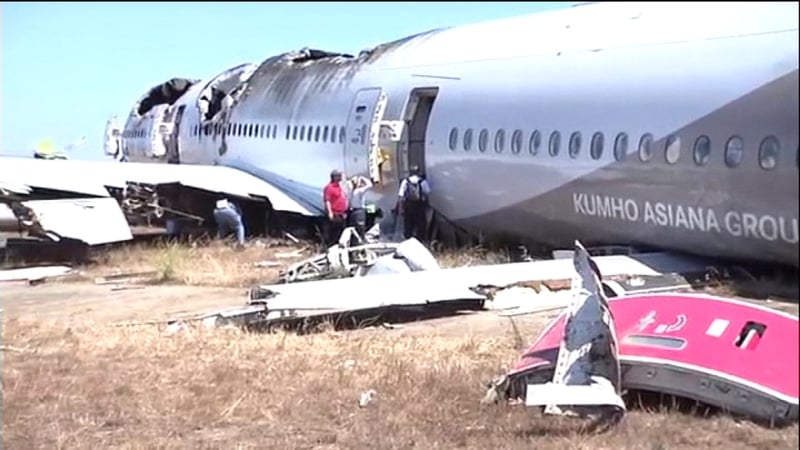 Ms Hersman also confirmed witness accounts that at least one emergency escape chute had deployed inside the aircraft, trapping a flight attendant