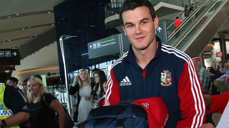 Jonathan Sexton returns home after a winning Lions tour