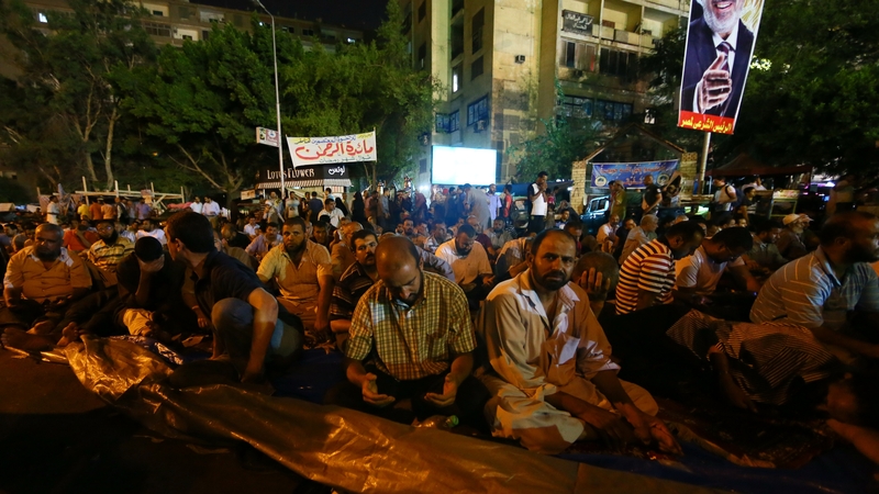 Supporters of Mohammed Mursi stage a protest in Cairo