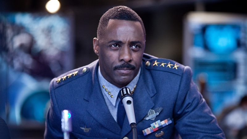 Idris Elba plays Stacker Pentecost, a Colonel with a Churchillian air