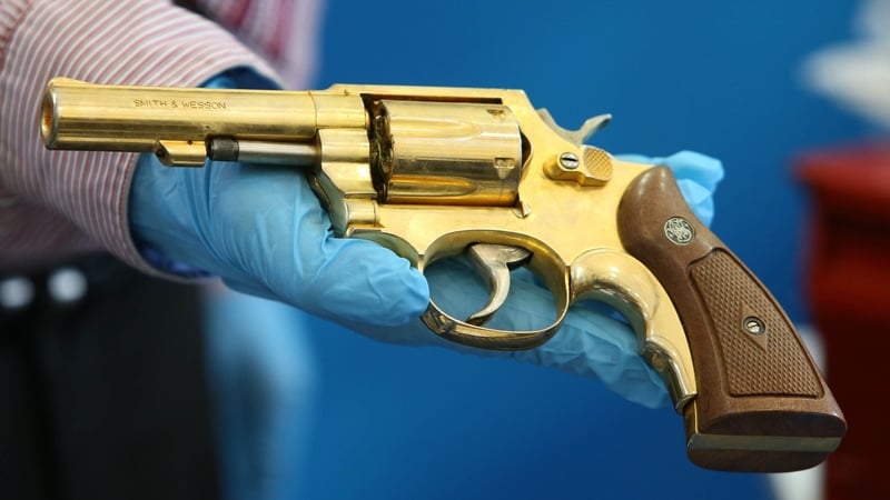 A replica golden gun was among the weapons found by gardaí