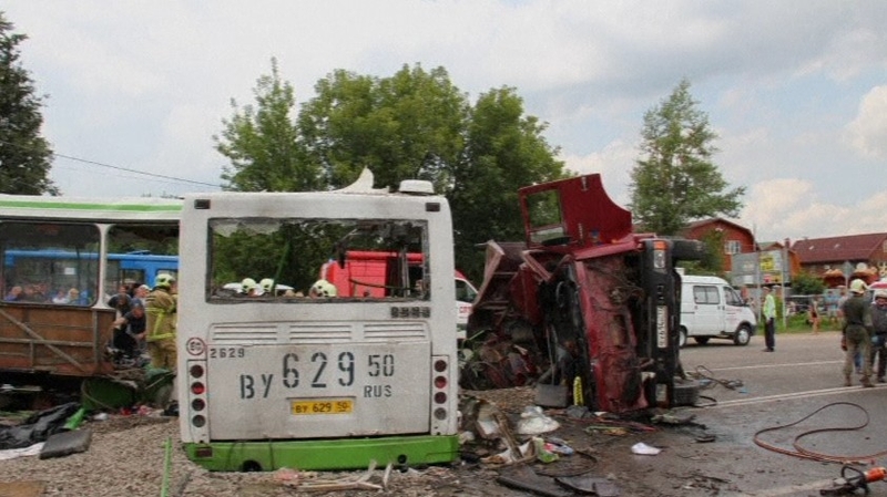 The vehicles collided in a suburb of Moscow