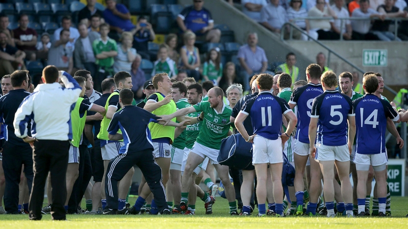 Three red cards and 12 yellows were handed out in the Cavan v Fermanagh game