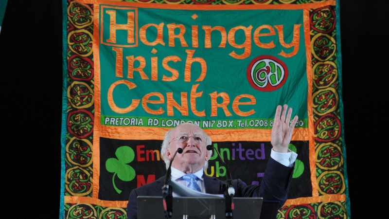 President Higgins met the manager and captain of the London Gaelic football team