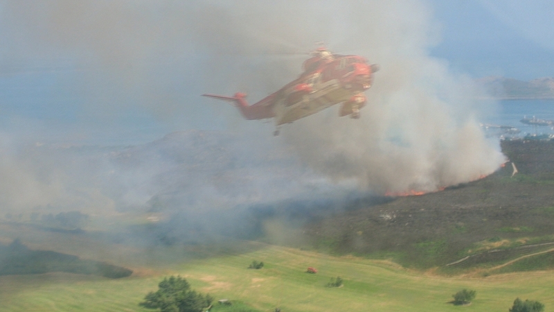 A gorse fire in Howth, Co Dublin Bord na Móna volunteers are monitoring high-risk areas