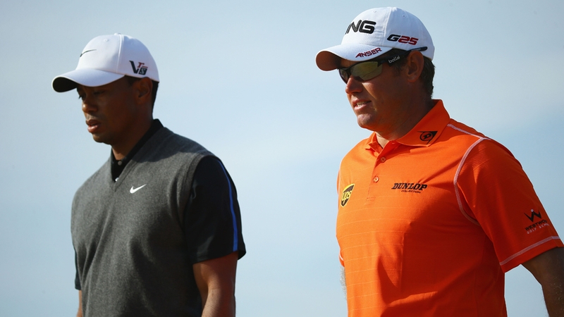 Lee Westwood (r) heads the pack ahead of the final round at Muirfield