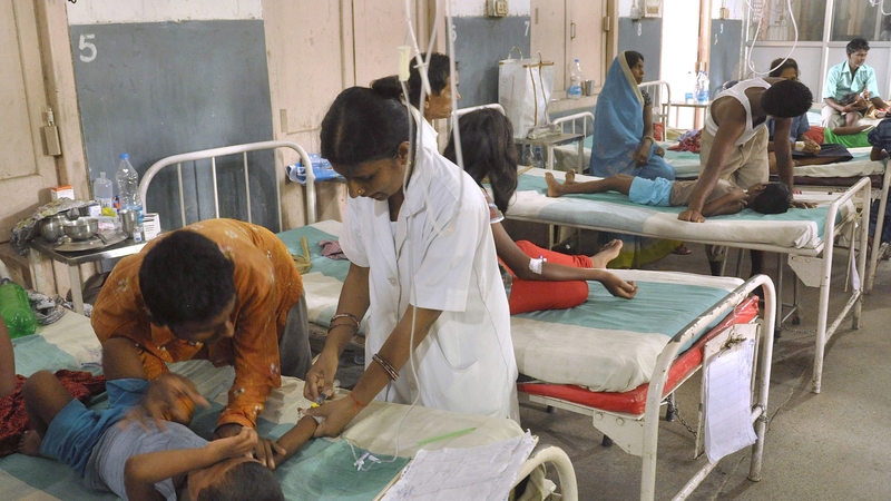Dozens of children were taken to hospital in Bihar state