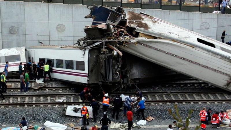 Emergency services are examining the damaged carriages to try to find a cause of the crash