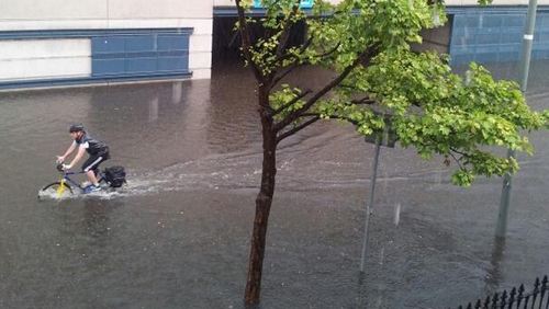 Jones's Road near Croke Park following the downpour of rain (Picture - John Courell)