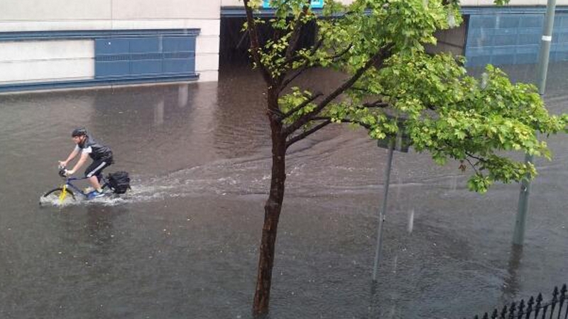 Jones's Road near Croke Park following the downpour of rain (Picture - John Courell)