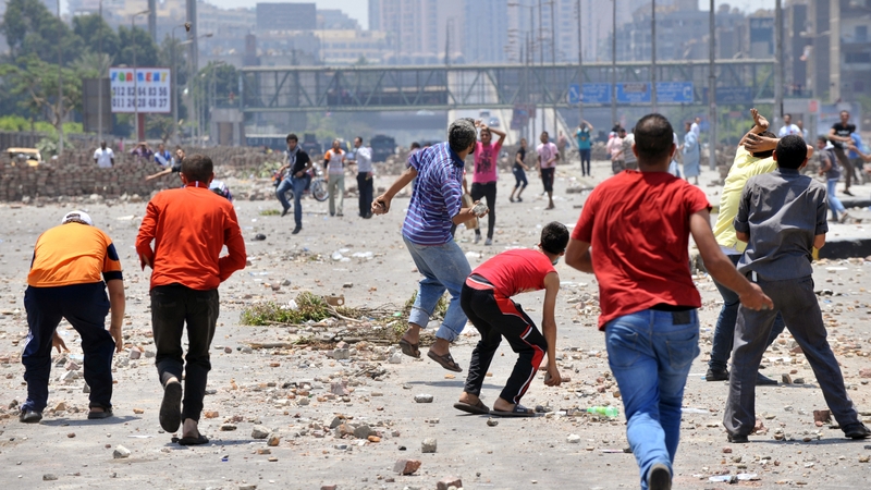 Rival factions clashed in Cairo yesterday