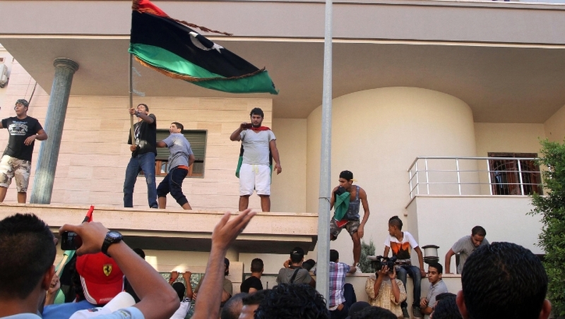 Protesters attacked the Benghazi and Tripoli offices of the Muslim Brotherhood's political party today