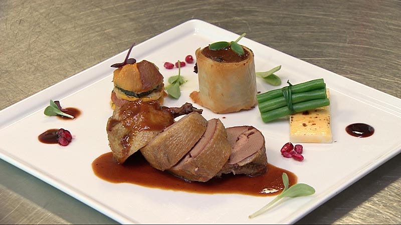 Pigeon Confit, Celeriac & Sweet Potato Flan: MasterChef