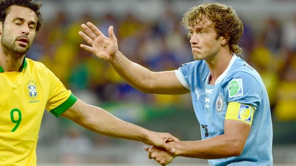 Diego Lugano in Confederations Cup action against Brazil