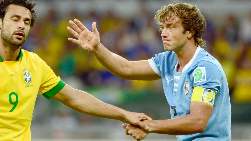 Diego Lugano in Confederations Cup action against Brazil