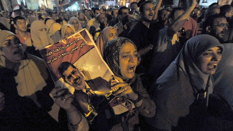 Supporters of Mohammed Mursi protest on the streets of Egypt