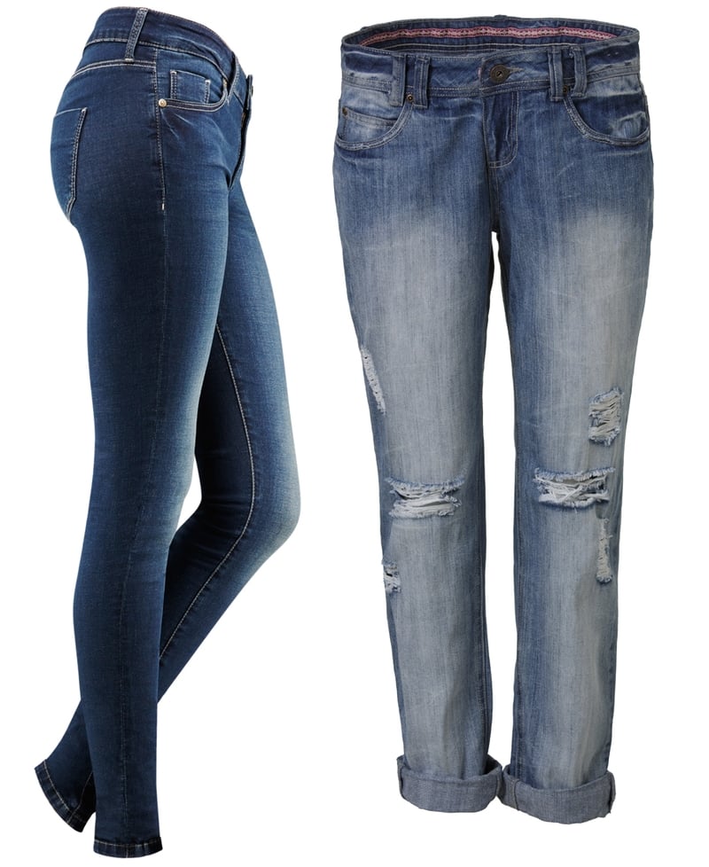 Denim Co Tech Stretch (L) and Ripped Boyfriend Jeans €15 (R)