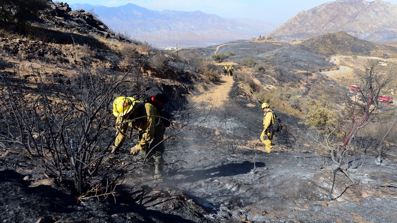 Up to 1,000 fire fighters are battling the blaze 136km east of Los Angeles