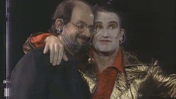 Salman Rusdie and Bono at Wembley Stadium (1993)