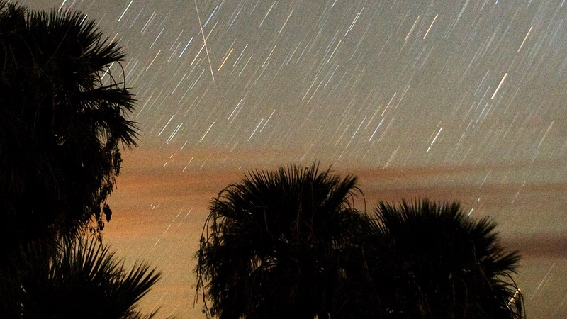 A Perseid meteor, which is visible every August, streaks across the sky in Nevada