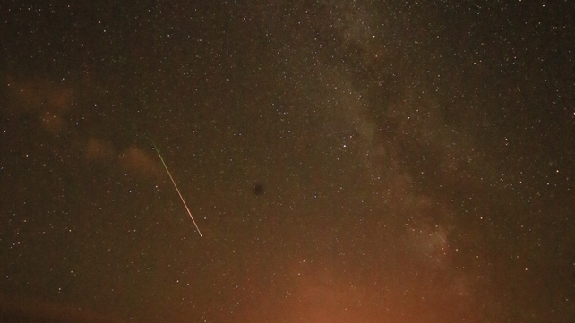 A meteor streaking across the sky over Inchydoney strand in Co Cork (Photo by Darren Martin)