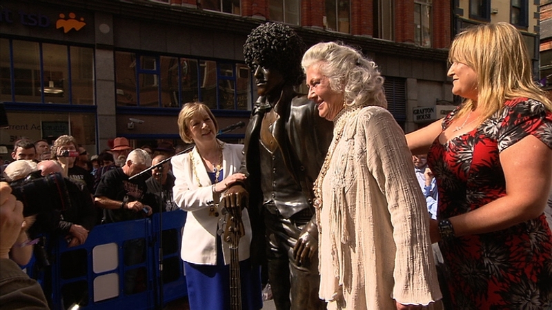 Philomena Lynott at the unveiling of the statue today