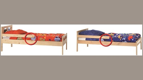 The guardrail on Kritter and Sniglar junior beds has a design fault