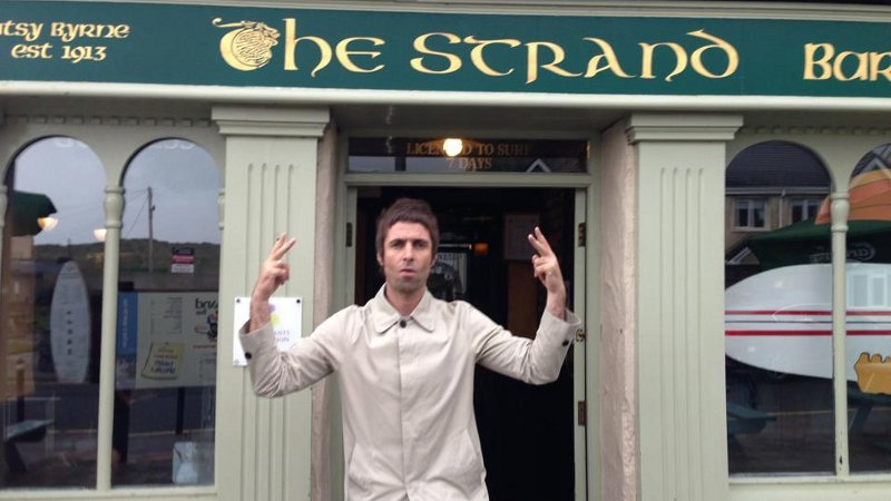 Strand by me: Liam was in town for a spot of surfing according to bar manager Neil Byrne