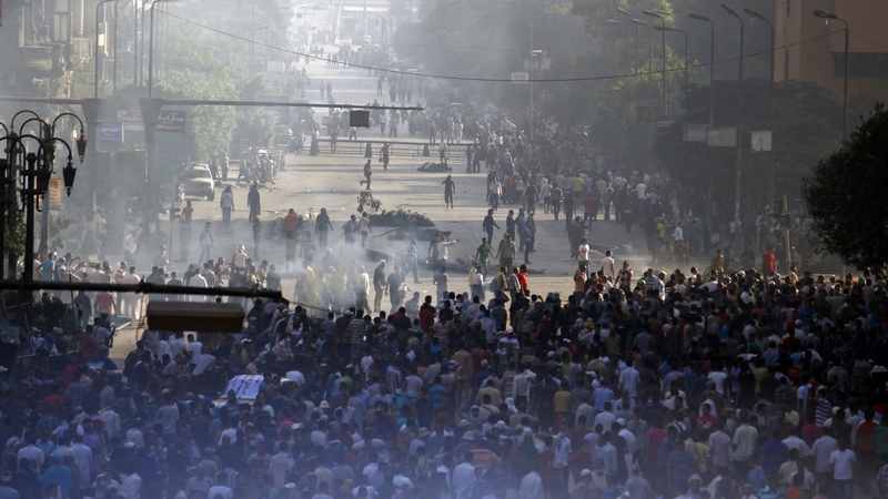 Several thousand Brotherhood supporters marched through downtown this afternoon