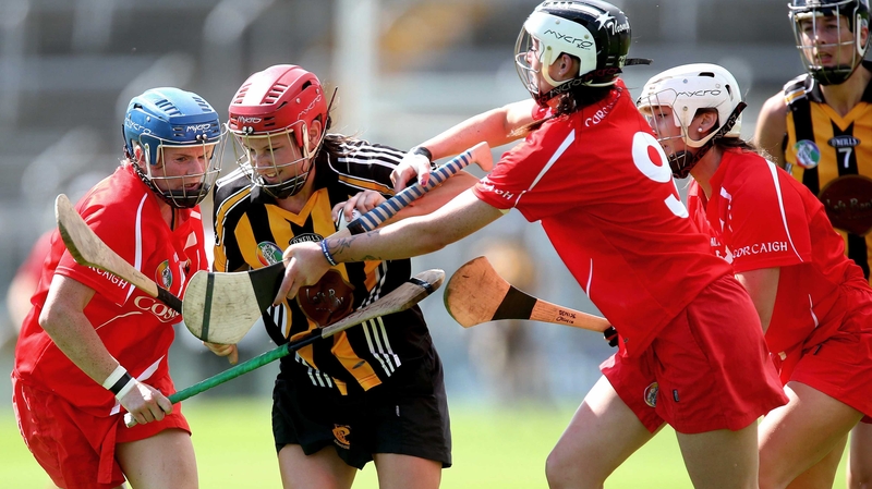 Cork's Breige Corkery and Aisling Thompson with Aisling Dunphy of Kilkenny