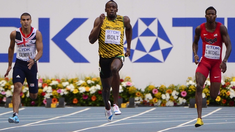 Usain Bolt had a clear lead on the bend in the 200 metres final despite having posted the slowest reaction time