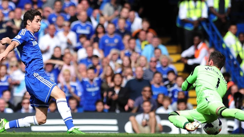 Oscar gave Chelsea the lead at Stamford Bridge in the 13th minute
