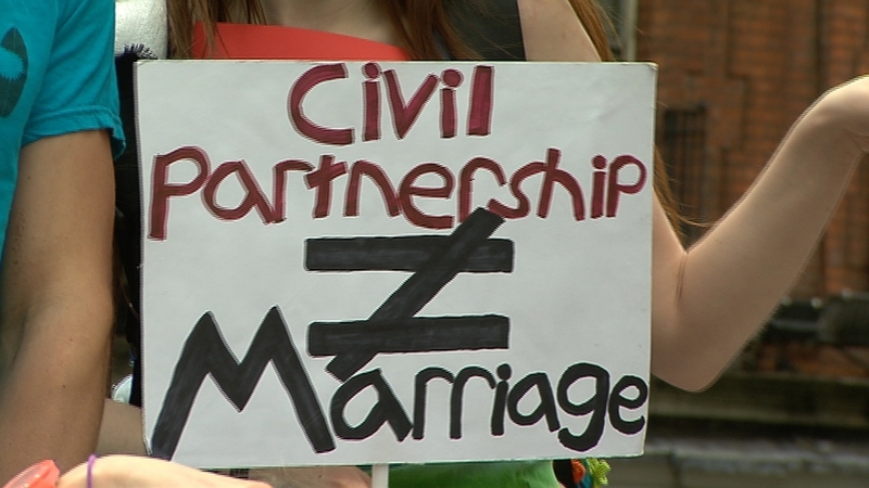 Civil partnership was introduced in Ireland two years ago but does not extend the same rights to same-sex couples