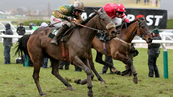 Ted Veale (near side) won his only start on the good to firm ground he is likely to face at York on Saturday
