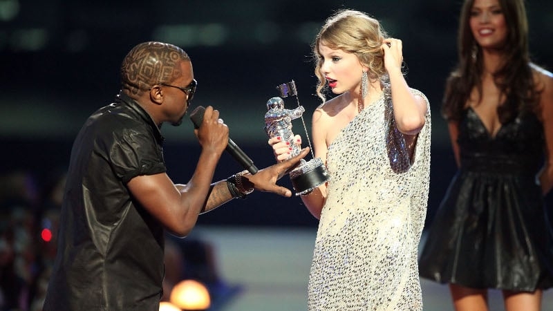 Kanye West interrupting Taylor Swift at the 2009 VMAs