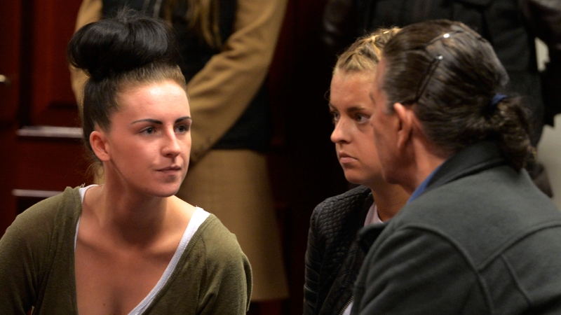 Michaella McCollum (L) and Melissa Reid (C) were arrested at Lima airport
