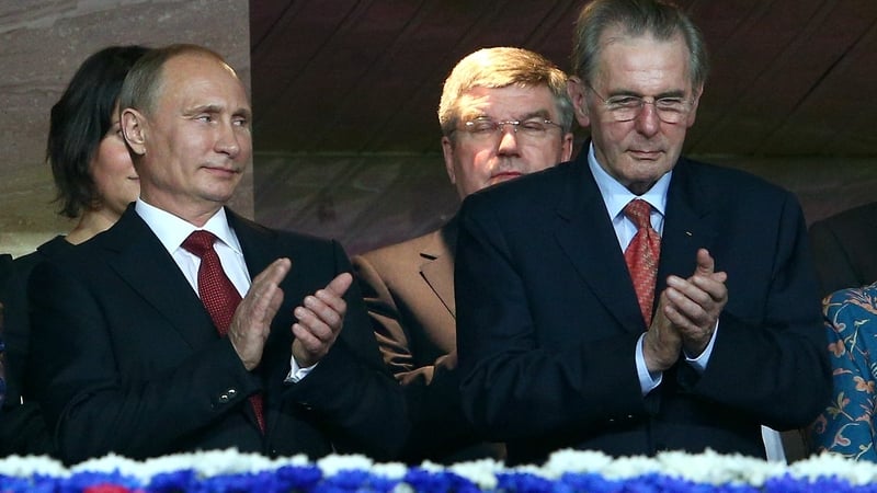 Russian president Vladimir Putin and International Olympic Committee chairman Jacques Rogge earlier this month in Moscow