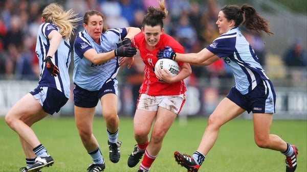 Cork's Doireann O'Sullivan tries to break through the tackles of Siobhan McGrath and Sinead Goldrick