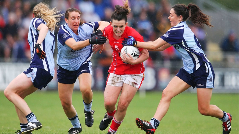 Cork's Doireann O'Sullivan tries to break through the tackles of Siobhan McGrath and Sinead Goldrick