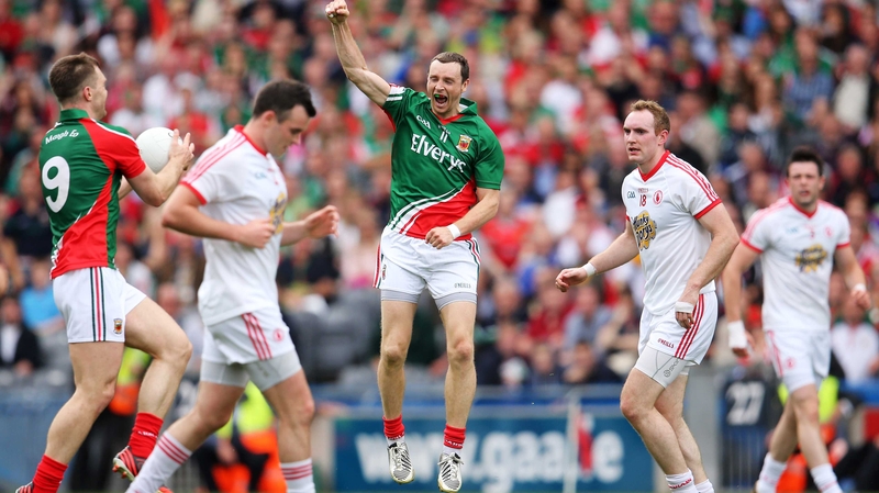 Keith Higgins celebrates victory over Tyrone