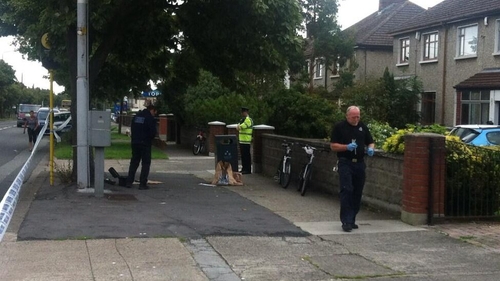 The scene on Glasnevin Avenue was examined by a garda forensic team