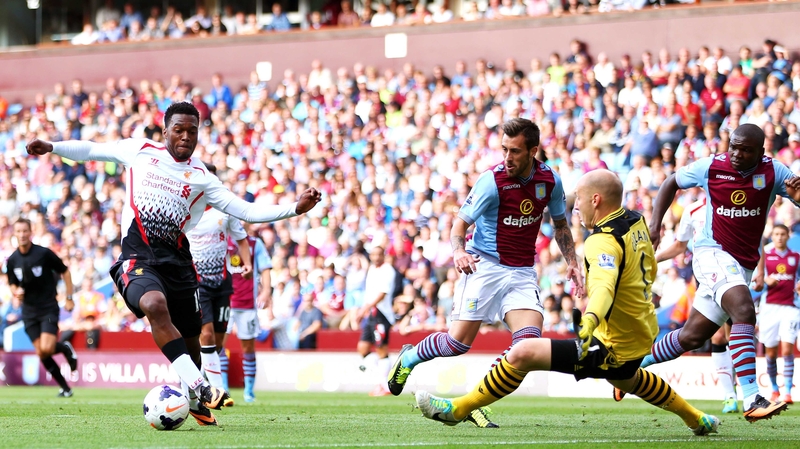 Daniel Sturridge slots home Liverpool's winner at Villa Park