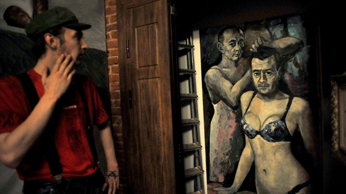 Artist Konstantin Altunin portrayed Vladimir Putin and Dmitry Medvedev in women's underwear