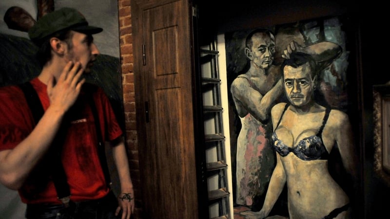 Artist Konstantin Altunin portrayed Vladimir Putin and Dmitry Medvedev in women's underwear